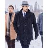 imageCOOFANDY Mens Trench Coat Notched Collar Single Breasted Peacoat Winter Overcoat With PocketsBlack