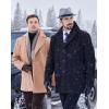 imageCOOFANDY Mens Trench Coat Notched Collar Single Breasted Peacoat Winter Overcoat With PocketsBlack