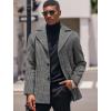 imageCOOFANDY Mens Trench Coat Notched Collar Single Breasted Peacoat Winter Overcoat With PocketsBlack Plaid