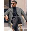 imageCOOFANDY Mens Trench Coat Notched Collar Single Breasted Peacoat Winter Overcoat With PocketsBlack Plaid