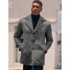 imageCOOFANDY Mens Trench Coat Notched Collar Single Breasted Peacoat Winter Overcoat With PocketsBlack Plaid