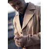 imageCOOFANDY Mens Trench Coat Notched Collar Single Breasted Peacoat Winter Overcoat With PocketsCamel