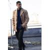 imageCOOFANDY Mens Trench Coat Notched Collar Single Breasted Peacoat Winter Overcoat With PocketsCamel