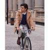 imageCOOFANDY Mens Trench Coat Notched Collar Single Breasted Peacoat Winter Overcoat With PocketsCamel