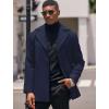 imageCOOFANDY Mens Trench Coat Notched Collar Single Breasted Peacoat Winter Overcoat With PocketsDark Blue