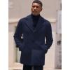 imageCOOFANDY Mens Trench Coat Notched Collar Single Breasted Peacoat Winter Overcoat With PocketsDark Blue