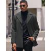 imageCOOFANDY Mens Trench Coat Notched Collar Single Breasted Peacoat Winter Overcoat With PocketsDark Grey