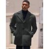 imageCOOFANDY Mens Trench Coat Notched Collar Single Breasted Peacoat Winter Overcoat With PocketsDark Grey