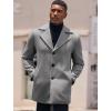 imageCOOFANDY Mens Trench Coat Notched Collar Single Breasted Peacoat Winter Overcoat With PocketsLight Grey