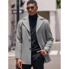 imageCOOFANDY Mens Trench Coat Notched Collar Single Breasted Peacoat Winter Overcoat With PocketsLight Grey
