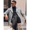 imageCOOFANDY Mens Trench Coat Notched Collar Single Breasted Peacoat Winter Overcoat With PocketsLight Grey