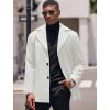 imageCOOFANDY Mens Trench Coat Notched Collar Single Breasted Peacoat Winter Overcoat With PocketsWhite