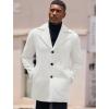 imageCOOFANDY Mens Trench Coat Notched Collar Single Breasted Peacoat Winter Overcoat With PocketsWhite