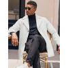 imageCOOFANDY Mens Trench Coat Notched Collar Single Breasted Peacoat Winter Overcoat With PocketsWhite