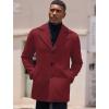 imageCOOFANDY Mens Trench Coat Notched Collar Single Breasted Peacoat Winter Overcoat With PocketsWine Red