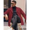 imageCOOFANDY Mens Trench Coat Notched Collar Single Breasted Peacoat Winter Overcoat With PocketsWine Red