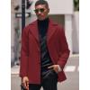 imageCOOFANDY Mens Trench Coat Notched Collar Single Breasted Peacoat Winter Overcoat With PocketsWine Red
