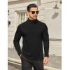 imageCOOFANDY Mens Turtleneck Shirts Slim Fit Shirt Tops Lightweight Pullover Thermal Sweater Casual Long Sleeve ShirtBlack