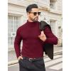 imageCOOFANDY Mens Turtleneck Shirts Slim Fit Shirt Tops Lightweight Pullover Thermal Sweater Casual Long Sleeve ShirtDark Red