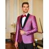 imageCOOFANDY Mens Tuxedo Jacket Slim Fit Shawl Lapel Blazer One Button Suit Jackets for Party Prom Wedding DinnerShiny Pink