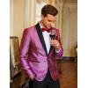imageCOOFANDY Mens Tuxedo Jacket Slim Fit Shawl Lapel Blazer One Button Suit Jackets for Party Prom Wedding DinnerShiny Pink