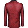 imageCOOFANDY Mens Tuxedo Jacket Slim Fit Shawl Lapel Blazer One Button Suit Jackets for Party Prom Wedding DinnerWine Red