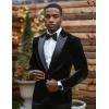 imageCOOFANDY Mens Tuxedo Jacket Slim Fit Velvet Blazer One Button Suit Jacket for Wedding Prom PartyBlack