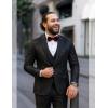 imageCOOFANDY Mens Tuxedo Jacket Slim Fit Velvet Blazer One Button Suit Jacket for Wedding Prom PartyBlack