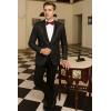 imageCOOFANDY Mens Tuxedo Jacket Slim Fit Velvet Blazer One Button Suit Jacket for Wedding Prom PartyBlack