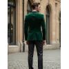 imageCOOFANDY Mens Tuxedo Jacket Slim Fit Velvet Blazer One Button Suit Jacket for Wedding Prom PartyGreen