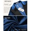 imageCOOFANDY Mens Tuxedo Jacket Slim Fit Velvet Blazer One Button Suit Jacket for Wedding Prom PartyNavy Blue