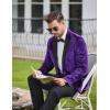 imageCOOFANDY Mens Tuxedo Jacket Slim Fit Velvet Blazer One Button Suit Jacket for Wedding Prom PartyPurple