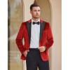 imageCOOFANDY Mens Tuxedo Jacket Slim Fit Velvet Blazer One Button Suit Jacket for Wedding Prom PartyRed