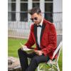 imageCOOFANDY Mens Tuxedo Jacket Slim Fit Velvet Blazer One Button Suit Jacket for Wedding Prom PartyRed