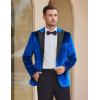 imageCOOFANDY Mens Tuxedo Jacket Slim Fit Velvet Blazer One Button Suit Jacket for Wedding Prom PartyRoyal Blue