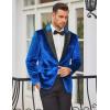 imageCOOFANDY Mens Tuxedo Jacket Slim Fit Velvet Blazer One Button Suit Jacket for Wedding Prom PartyRoyal Blue