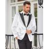 imageCOOFANDY Mens Tuxedo Jacket Slim Fit Velvet Blazer One Button Suit Jacket for Wedding Prom PartyWhite