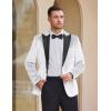 imageCOOFANDY Mens Tuxedo Jacket Slim Fit Velvet Blazer One Button Suit Jacket for Wedding Prom PartyWhite