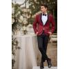 imageCOOFANDY Mens Tuxedo Jacket Wedding Suit Jacket Slim Fit Blazer Jacket for Dinner Prom PartyRed