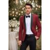 imageCOOFANDY Mens Tuxedo Jacket Wedding Suit Jacket Slim Fit Blazer Jacket for Dinner Prom PartyRed