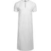 imageCOOFANDY Mens VNeck Linen Robe Short Sleeve Kaftan Thobe Long Gown Casual Shirt for Beach Summer01white