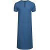 imageCOOFANDY Mens VNeck Linen Robe Short Sleeve Kaftan Thobe Long Gown Casual Shirt for Beach SummerBlue