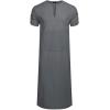 imageCOOFANDY Mens VNeck Linen Robe Short Sleeve Kaftan Thobe Long Gown Casual Shirt for Beach SummerDark Grey