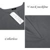imageCOOFANDY Mens VNeck Linen Robe Short Sleeve Kaftan Thobe Long Gown Casual Shirt for Beach SummerDark Grey