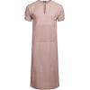 imageCOOFANDY Mens VNeck Linen Robe Short Sleeve Kaftan Thobe Long Gown Casual Shirt for Beach SummerDark Pink