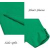 imageCOOFANDY Mens VNeck Linen Robe Short Sleeve Kaftan Thobe Long Gown Casual Shirt for Beach SummerDeep Green