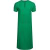 imageCOOFANDY Mens VNeck Linen Robe Short Sleeve Kaftan Thobe Long Gown Casual Shirt for Beach SummerDeep Green