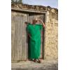 imageCOOFANDY Mens VNeck Linen Robe Short Sleeve Kaftan Thobe Long Gown Casual Shirt for Beach SummerDeep Green