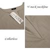 imageCOOFANDY Mens VNeck Linen Robe Short Sleeve Kaftan Thobe Long Gown Casual Shirt for Beach SummerKhaki