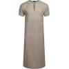 imageCOOFANDY Mens VNeck Linen Robe Short Sleeve Kaftan Thobe Long Gown Casual Shirt for Beach SummerKhaki